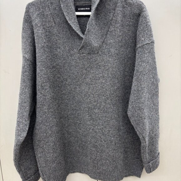 VIBERG Canada Long Sleeve Heavy Shawl Collar Fisherman Style Sweater XL - Picture 5 of 13